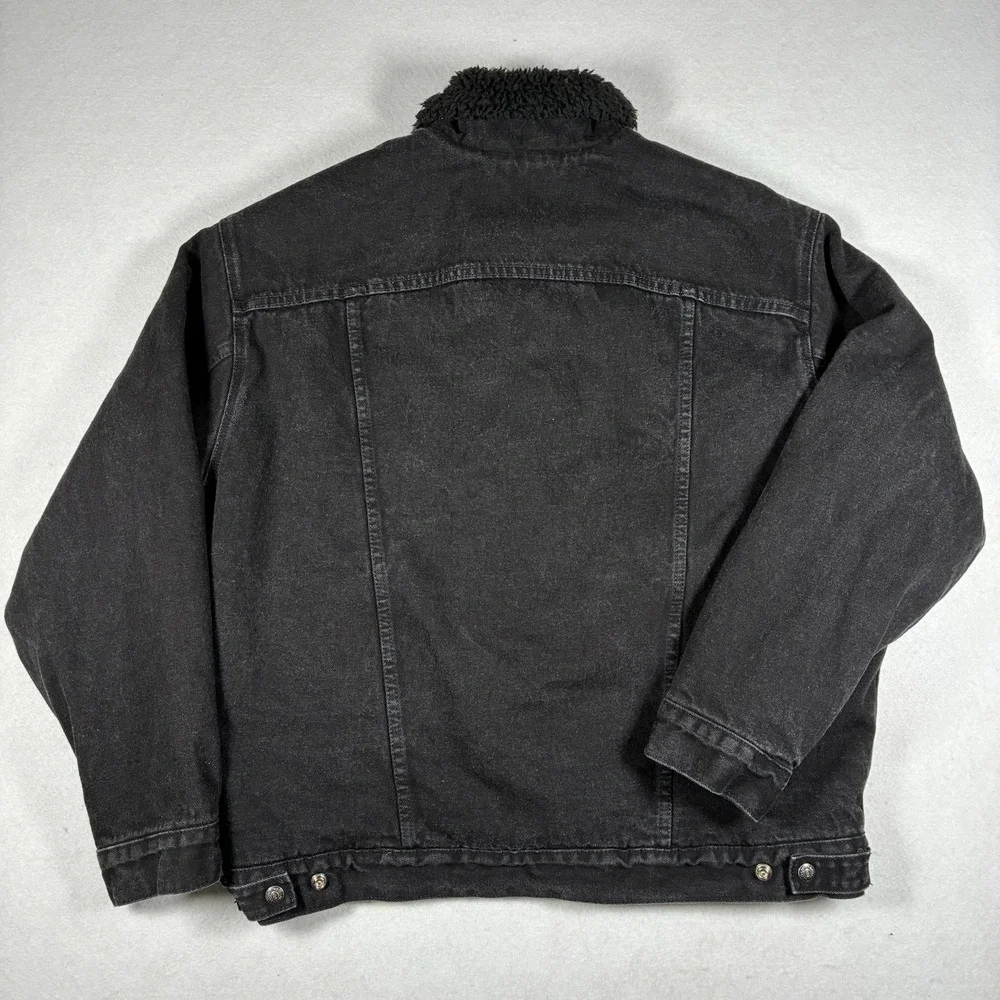 VTG 1995 Levis 70629 Blackout Mens L Sherpa Lined Denim Trucker Type 3 Jacket